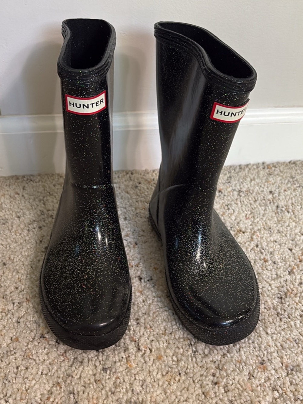 Hunter Kids First Starcloud Rain Boots GUC Size 12 little kids.